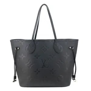 Pre-owned Louis Vuitton Leather Tote Bags Neverfull MM Monogram Empreinte Tote Bag Black
