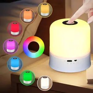 1pc Touch LED Night Lights, Rechargeable Lamp, USB Powered, Adjustable Brightness, 16 Color Modes, 800Mah Battery Desktop Uplights for Bedroom Reading And Home Decoration, Great for Sleep Aid And Holiday Gifts, Indoor Lighting, Led Ambient Light
