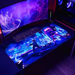 Anime Characters Pattern Large Gaming Mouse Pad, 1 Count Thickened Fluorescent Mouse Pad, Washable & Non-slip Mouse Pad for Home Office Game Room