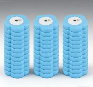 Circleletsspark Disposable Toilet Brush Replacement Heads 6 Packs/12 Packs Three-Layer Sponge Brush Heads for Bathroom Cleaning Essential Household Item Convenient Efficient