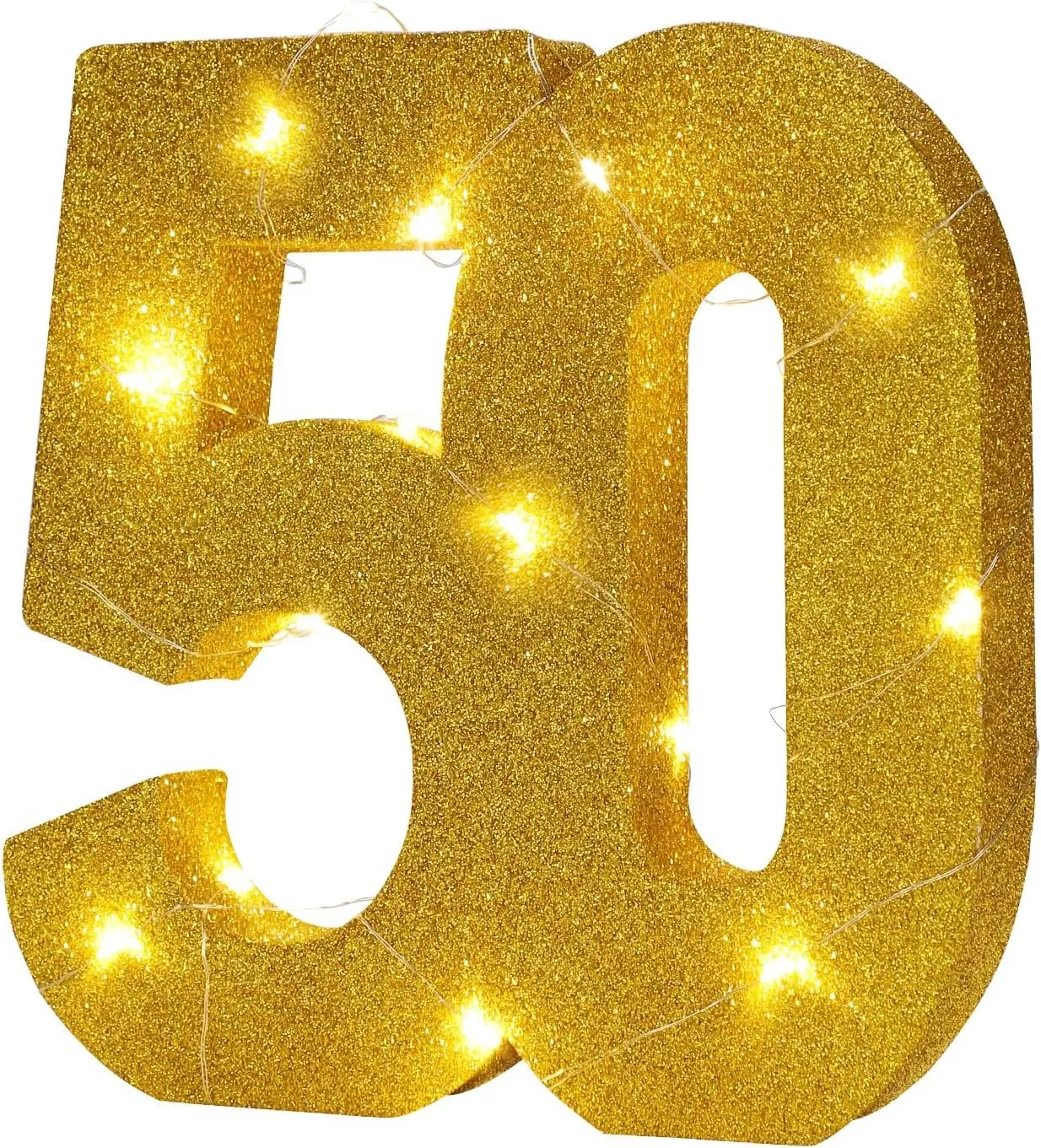50th Birthday Decorations Women and Men,Gold Glitter Numbers for 50th Wedding Anniversary Decorations,Light Up Numbers 50 Sign for Party Decor,50 Years Birthday Centerpieces Table Decoration
