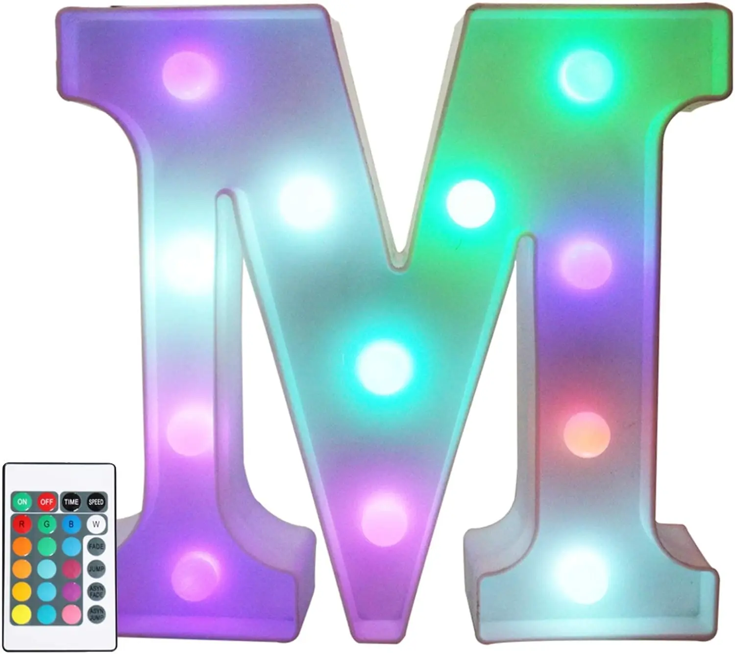 Colorful LED Marquee Letter Lights with Remote – Light Up Marquee Signs – Party Bar Letters with Lights Decorations for the Home - Multicolor M