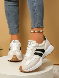Women's Comfortable Lace-Up Sports Shoes, Lightweight Multi-Functional Casual Shoes, All-Season Wear, Anti-Slip Rubber Sole, Lightweight Athletic Sneakers