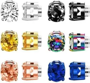 6 Pairs Stainless Steel Magnetic Stud Earrings for Men Clip on Earring Magnetic Earring Unisex Non Piercing CZ Magnet Studs Diamond Earrings for Women Men