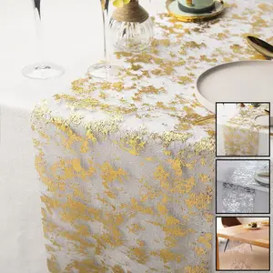 Rectangular Mesh Table Runner, Thin Polyester Tablecloth, Flashy Metal Mesh Table Towel Roll, Party Decor, Wedding, Baby Shower, Birthday
