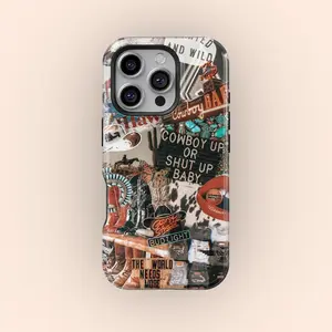 Western Cowboy Cowgirl Case Premium Film 2 in 1 Phone Case - Durable, Shock Absorbing and Stylish Protection - Compatible with iPhone 16, 15, 14, 13, 12, 11, Plus, Pro, Pro Max, Perfect birthday gift for friends.