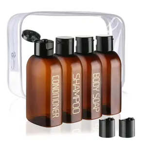 4 PCS Travel Bottles for Toiletries – TSA Approved Leak-Proof Shampoo & Liquid Containers with Flip Cap