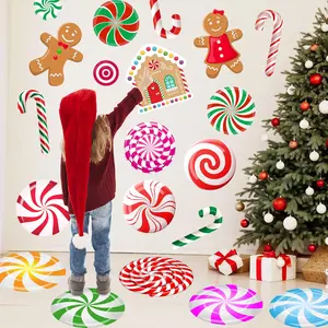 59pcs Christmas Wall Stickers Decor Christmas Floor Decals
