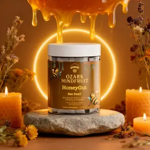 Ozark Mindfruit HoneyGut Bee Pearl - Bee Bread Royal Jelly Propolis Powder 30 Sachets for Daily Nourishment and Vitality