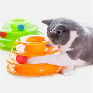 Catstages Tower of Tracks Cat Toy – 3-Level Track Tower with 6 Balls, Interactive Cat Toy for Indoor Enrichment