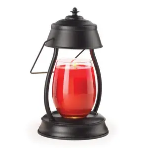 Black Hurricane Candle Warmer Lamp – Flameless Lantern Candle Melter for Cozy Home Decor