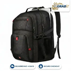 50L large Backpack, Large Backpack 17 inch Quality Laptop Backpack for Men, Durability Extra Large Storage space Sturdy TSA Friendly with Port College School Rucksack Bag Gifts for Him Men Women, Black