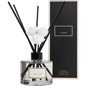 CULTURE & NATURE 200ml Black Cherry Reed Diffuser Set with Sticks for Home Fragrance and Bathroom Shelf Decor