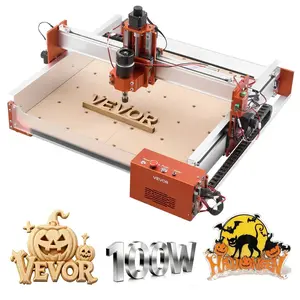 【Summervibes】VEVOR CNC Router Machine, 100W Spindle, 3-Axis Wood Engraving Milling Machine, with 15.75 x 15.75 x 3.74 in Working Area, Linear Rail, Aluminum Alloy Structure, for Wood Acrylic Carving Cutting
