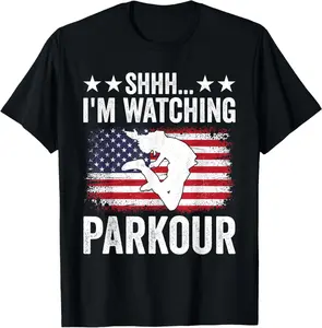 Shhh I'M Watching Parkour Funny Parkour T-Shirt