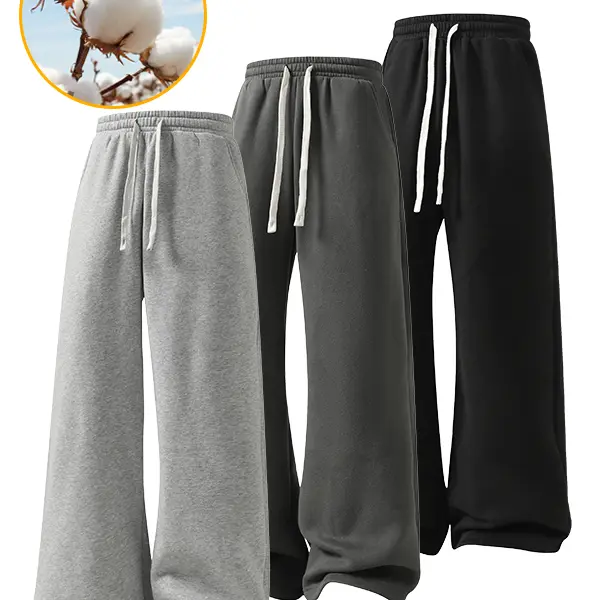 Men's Solid Fashion Loose Sweatpants, Versatile Year-Round Wear Oversize, Ideal for Autumn and Winter Wide Leg Straight Pants Casual Street Dance Pants Comfortable Winter Home Pants Casual Sports Pants with Rivet Design Fashionable and Versatile