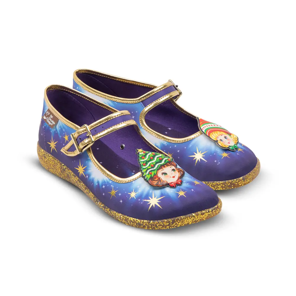 Jolly Sisters Mary Jane Flats | Holiday Whimsy Shoes by Hot Chocolate Design