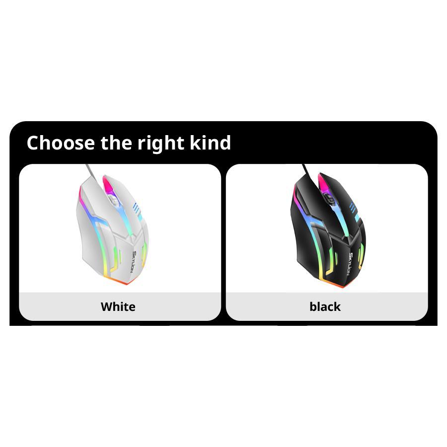 F1 Wired 3 Keys Mouse Colorful Lighting Gaming and Office for Microsoft Windows and Apple IOS System