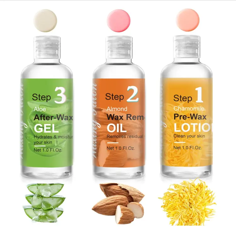 Before And After Waxing Skin Care Kit, Professional Waxing Kit for Women at Home, Pre-Wax Cleanser, Wax Remover Oil, After-Wax Cooling Aloe Vera Gel For Soothing Skin