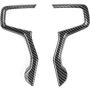 for Chevy Silverado Blazer 2019-2026 Tahoe Suburban 2021-2024 Accessories Interior Steering Wheel Panel Cover Trim ABS Carbon Fiber Pattern 2 PCS (Side Trim)
