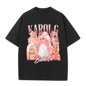 100% cotton trendy loose T-shirt with<bichota>music design. Summer street style. Must-have for Coachella music festival fans in 2026.</bichota>