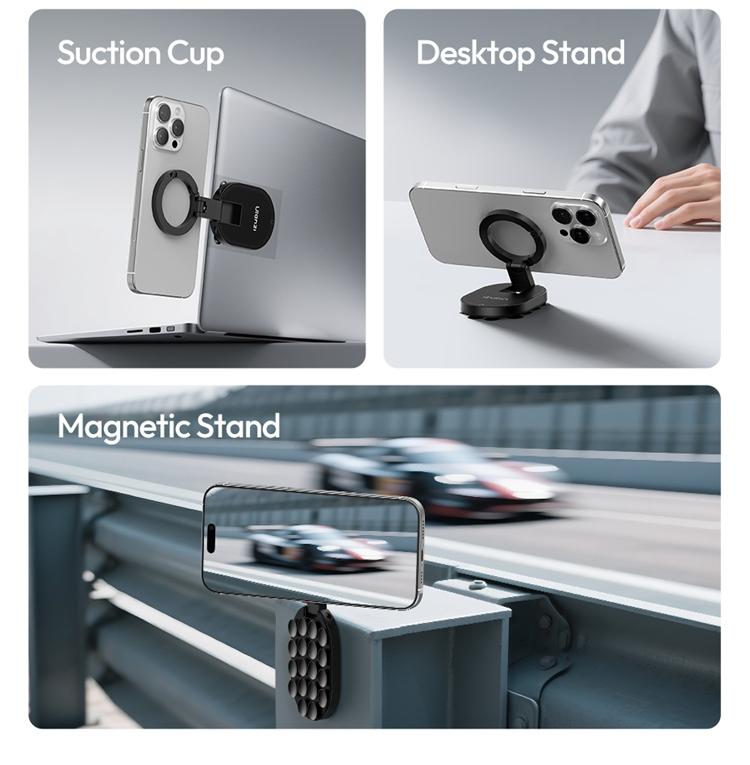 Ulanzi MA39 MagLock Suction Cup Phone Mount Desktop Stand for iPhone 17 16 15 14 with Suction Bottom for Wall Glass
