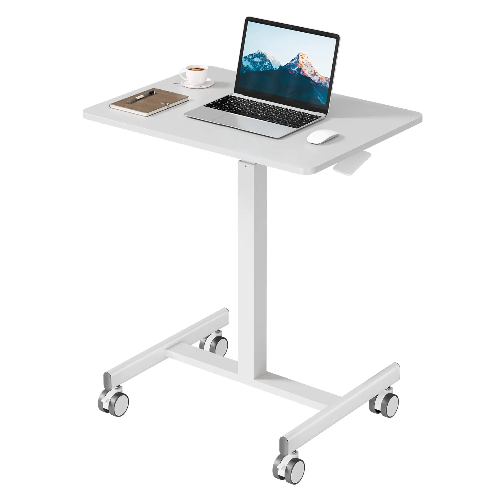 Mobile Rolling Standing Desk - Height-Adjustable Office Furniture with Built-In Wheels, Ergonomic Handle, Multi-Position Settings, Apartment Furniture, Office Accessories, Desk Accessories (Overbed Solution, Teacher Podium)