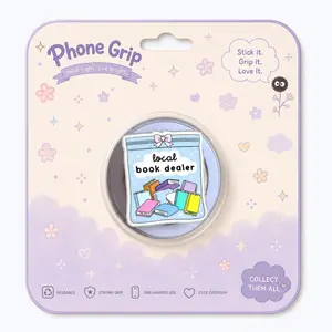Local Book Dealer MagSafe Phone Grip, Cute Pastel Book Lover Magnetic Pop Socket Stand for Readers, Kindle & Phone Accessory