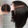 SUKI ORIGINAL Free Part Short Bob 7x5 HD Lace Silky Straight Wig 250% Natural Black Deep Part Lace Glueless Human Hair Pre Plucked with Natural Hairline
