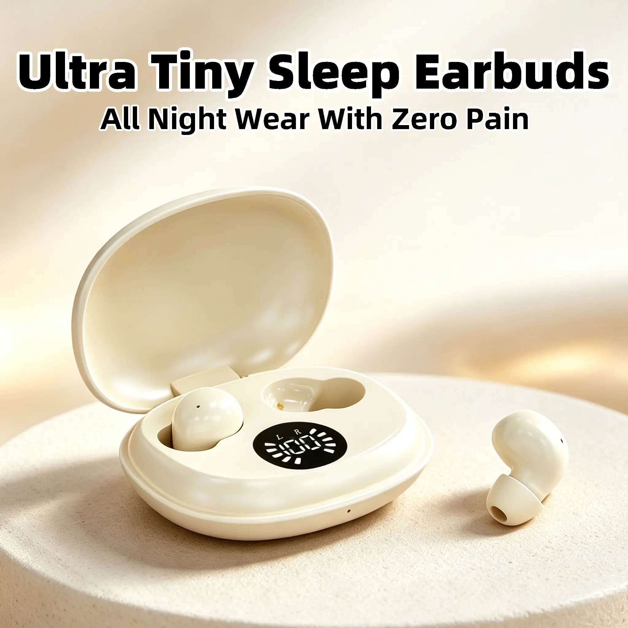 Tiny Sleep Earbuds Micro-sized Wireless Sleep Headphones, Lightweight Design Brings Unnoticeable Wearing Experience, No Discomfort For Long Hours, Immersive Surround Audio Creates Quiet Pleasant Sleeping Atmosphere