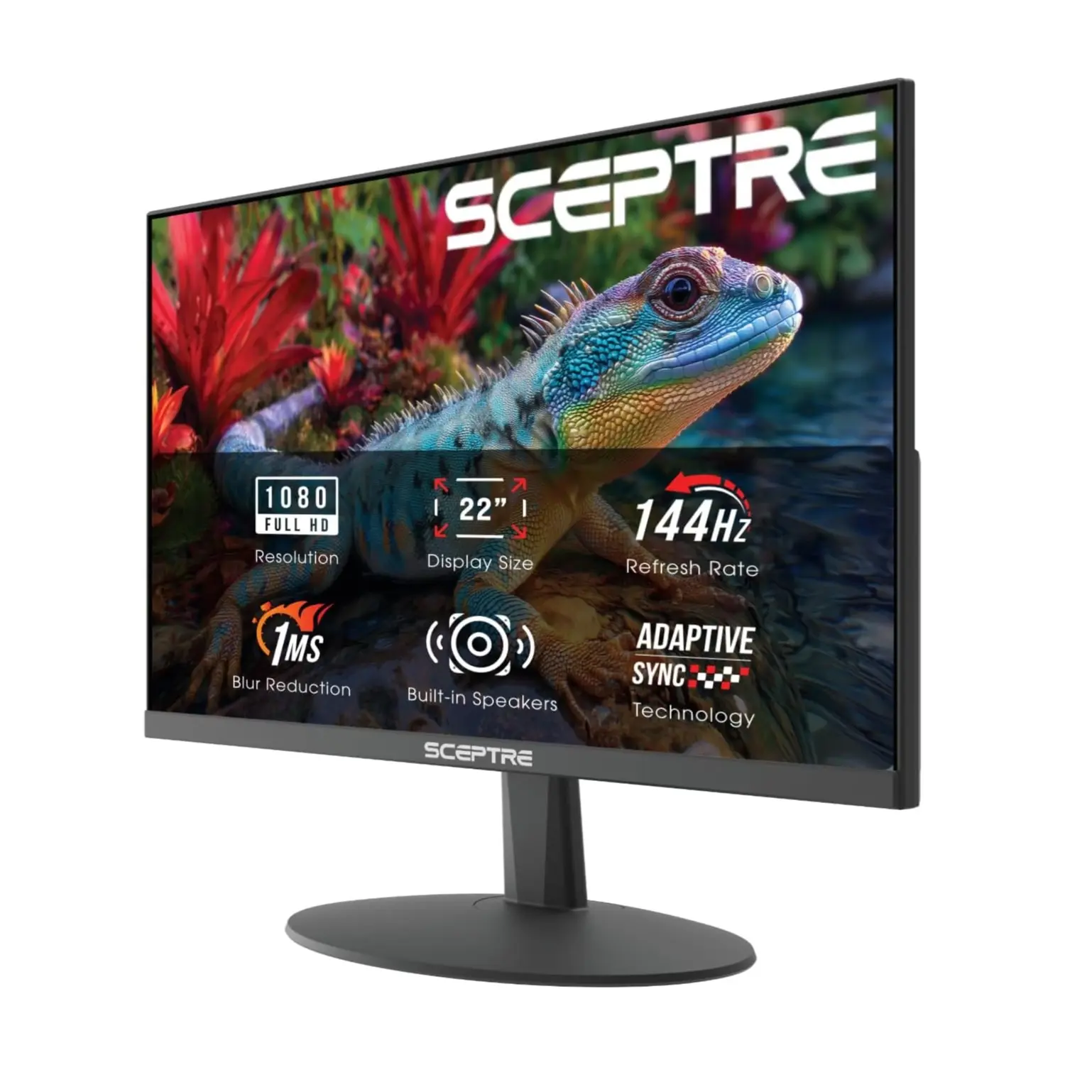 Sceptre 22-Inch FHD Gaming Monitor E225W-FW144, up to 144Hz, HDMI, DisplayPort, Speakers