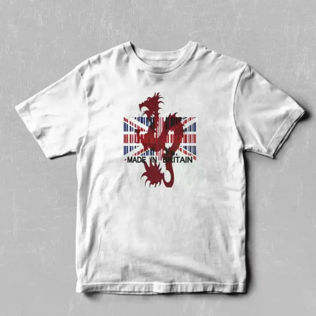 [100% Cotton ]Dean Blunt Zushi Graphic Tee - Vintage Britain Dragon Design T-Shirt