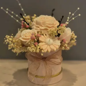 Romantic Times Bouquet All Natural Soy Wax Candles Infused with Coconut Plumeria & Peppermint Essential Oils Perfect Home Decor Gift Ornaments Decoration Aroma Centerpiece Perfume Scented