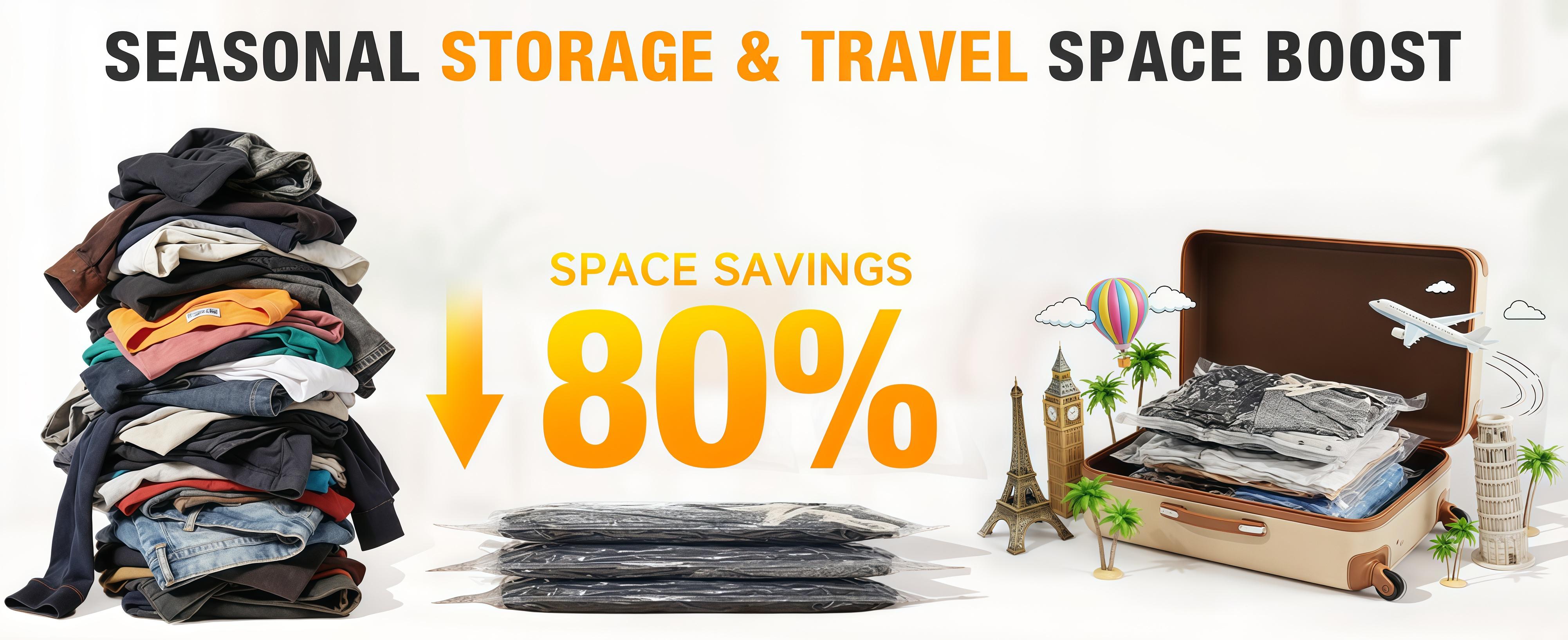 【Essential for Travel 】30/15 Pack Cordless Travel Vacuum Storage Compression Bag Set with Rechargeable air Pump Waterproof & Reusable Compression Packing Bags for 2 Size,140L/Min Powerful Air Removal，Perfect for Carry-On Suitcases, Organiser