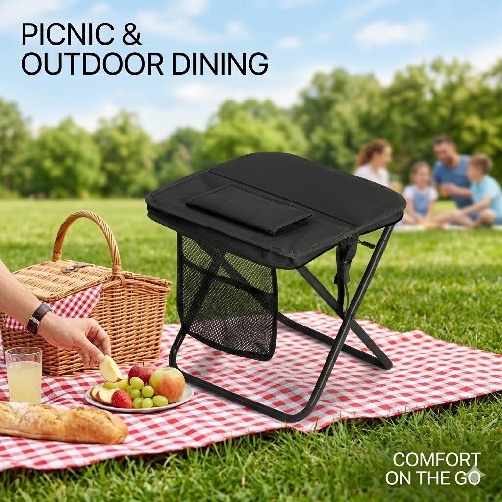 Pocket-Size Folding Stool Ultralight Camping Chair, Mini Portable Collapsible Seat for Fishing and Outdoor Activities, Compact Backpacking Stool Fits in Pocket, Lightweight Travel Bench for Adults