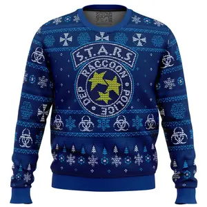 STARS Racoon City Police Resident Evil Ugly Christmas Sweater - Anime Fan Ugly Christmas Sweater -  All over Print Knitted Sweater