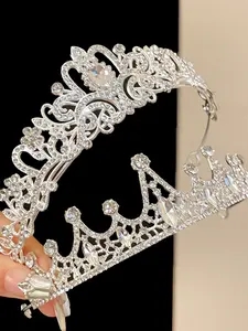 Elegant Rhinestone Flower Water Drop Crown Headband, Sparkling Hair Accessory for Women, Perfect for Parties and Special Occasions