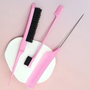 Hair Styling Tool Set, 3pcs/set Hair Brush & Comb, Heatless Hair Styling Tool for Women & Girls, Hairdressing Tool for Home & Salon Use