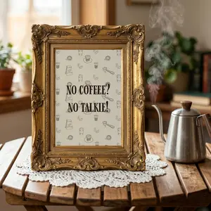 [SALE UP TO 50% + FREE SHIP]  No Coffee No Talk Print  Funny Kitchen Quote, Neutral Cafe Decor