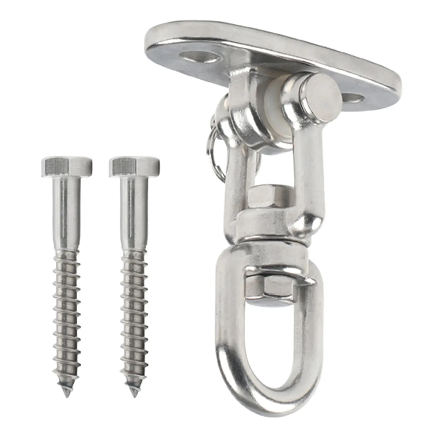 Sturdy Stainless Steel Heavy-Duty 360° Swivel Swing Hangers with Screws, Easy Installation & Mounting for Hammock, Porch Swing, Trapeze Use