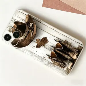 Cowboy Hat and Boots Phone Case， Rustic Western Country Style for iPhone 17 16 15 14 13 12 11 Plus Pro Max Gift.