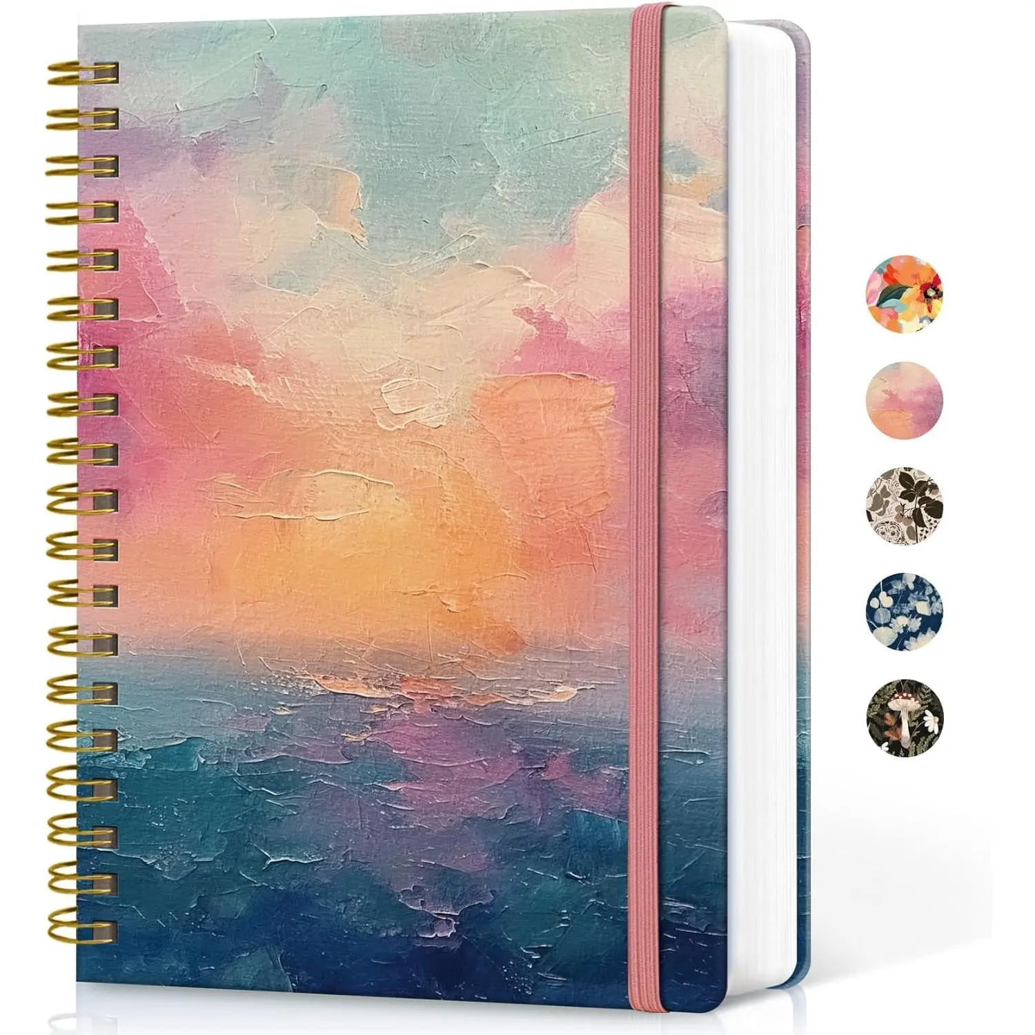 Lined Spiral Notebook Journal for Work, 300 Pages Thick B5 (7.1"x10") College Ruled Journal for Women & Writing, Hardcover Notebook for Note Taking,  for Office  School Supplies, Sunset