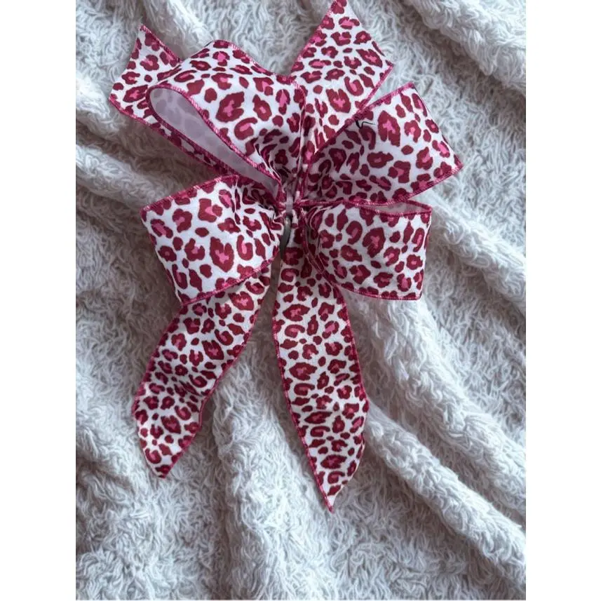 2.5 in Pink Leopard Print Ribbon Wire Ribbon 2.5 in Pink Leopard Print Ribbon Wire Ribbon