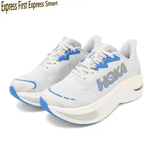 Light Grey & Blue Cloud-Style Running Shoes – Breathable Mesh Upper, Ultra-Soft Cushioned Midsole & Non-Slip Rubber Outsole, Unisex Comfort Trainers for Daily Walks & Gym Sessions