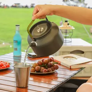 Outdoor Camping Coffee Pot Tea Kettle, Large Capacity Portable Water Boiler, Ideal for Hiking Fishing Picnic BBQ, 1pcs