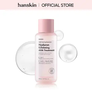 Hanskin Real Complexion Hyaluron Exfoliating AHA Treatment 150ml with Glycolic Acid & Hyaluronic Acid for Hydrating & Smoother Skin