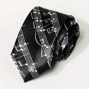 Men's Stylish Music Note Tie, Eye-Catching Design for Daily Wear & Parties, Perfect Gift for Music Lovers
