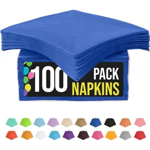 Dark Blue Disposable Dinner Napkins 100 Pcs 2 Ply Bulk For Everyday Parties & Party Supplies