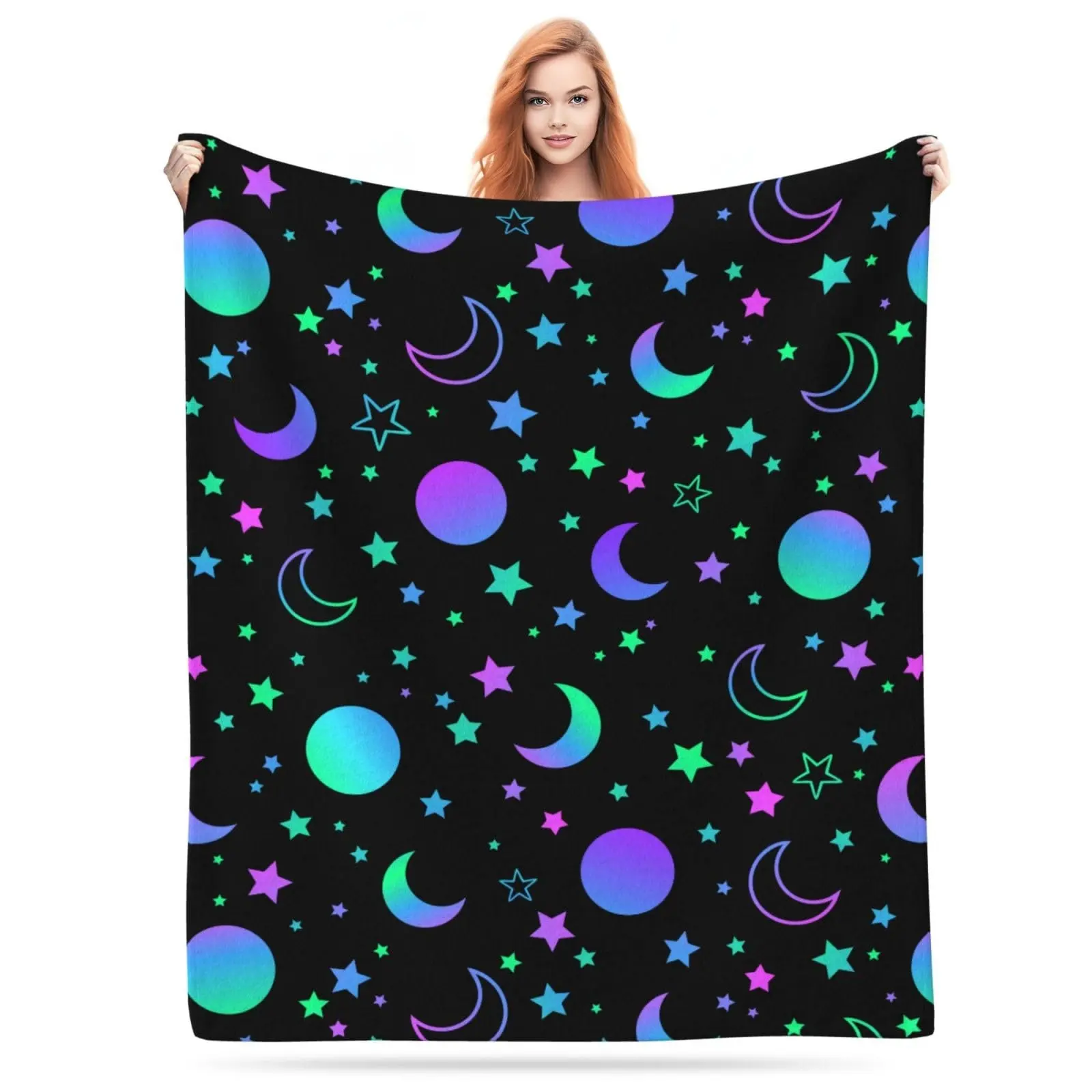 1pc Beautiful starry sky blanket, the warmest blanket gift for parents, the softest blanket gift for friends, Christmas blanket gift, Thanksgiving gift