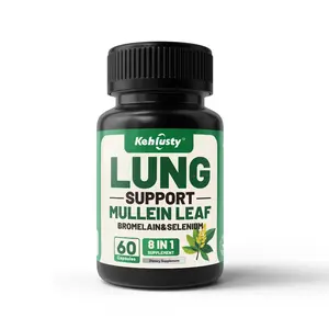 Natural Supplements Fitness Capsules - Mullein Leaf Extract with Bromelain, Quercetin, Lactose-Free Lung & Respiratory Health Support for City Dwellers, 60 Count Healthy